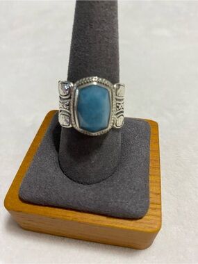 Sarda .925 Sterling Silver Blue Quartz Statement Ring